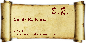 Darab Radvány névjegykártya